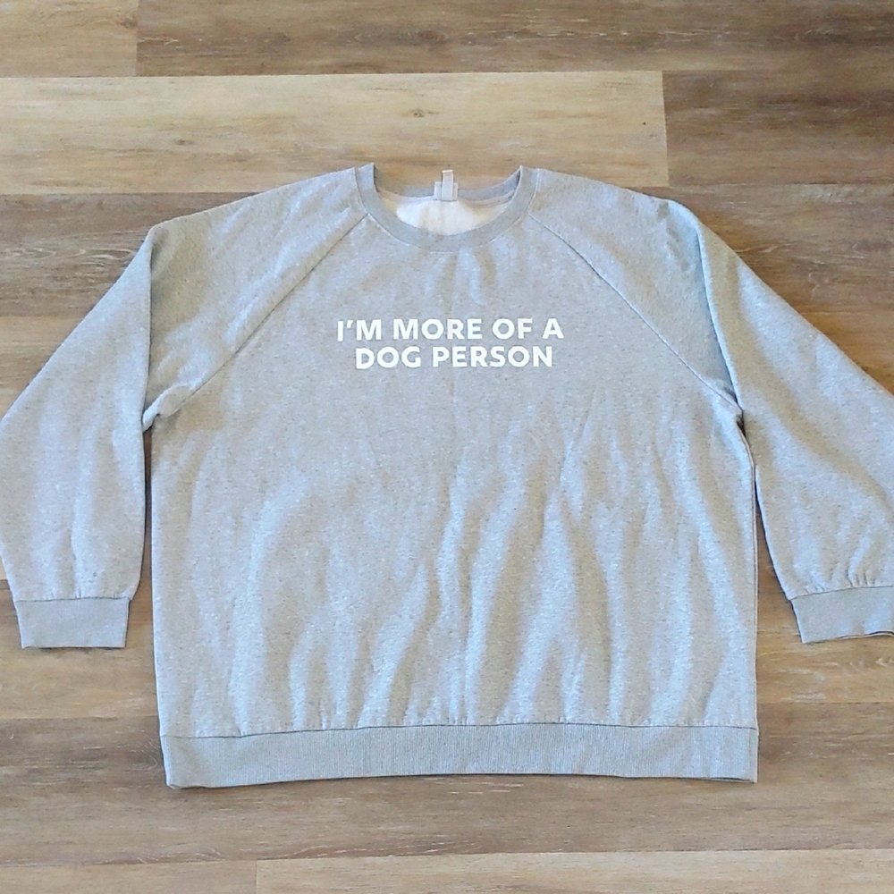 NWOT The Cuddle Collab Women's Dog Person Sweatshirt Grey Size 4XL